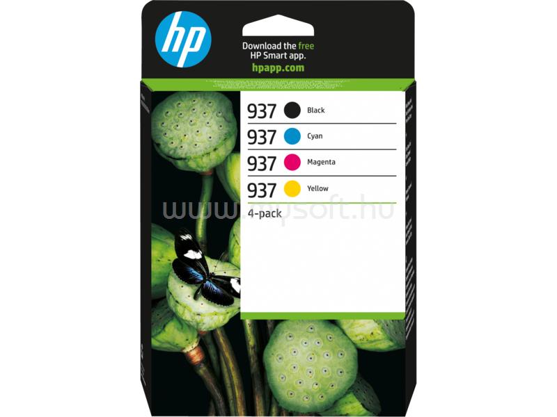 HP 937 Eredeti fekete/cián/bíbor/sárga multipakk tintapatronok (1x450 oldal/ 3x800 oldal)