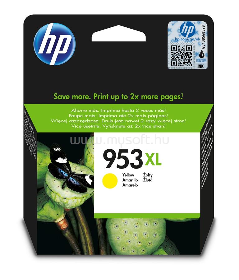 HP 953XL nagy kapacitású sárga tintapatron (1600 oldal)