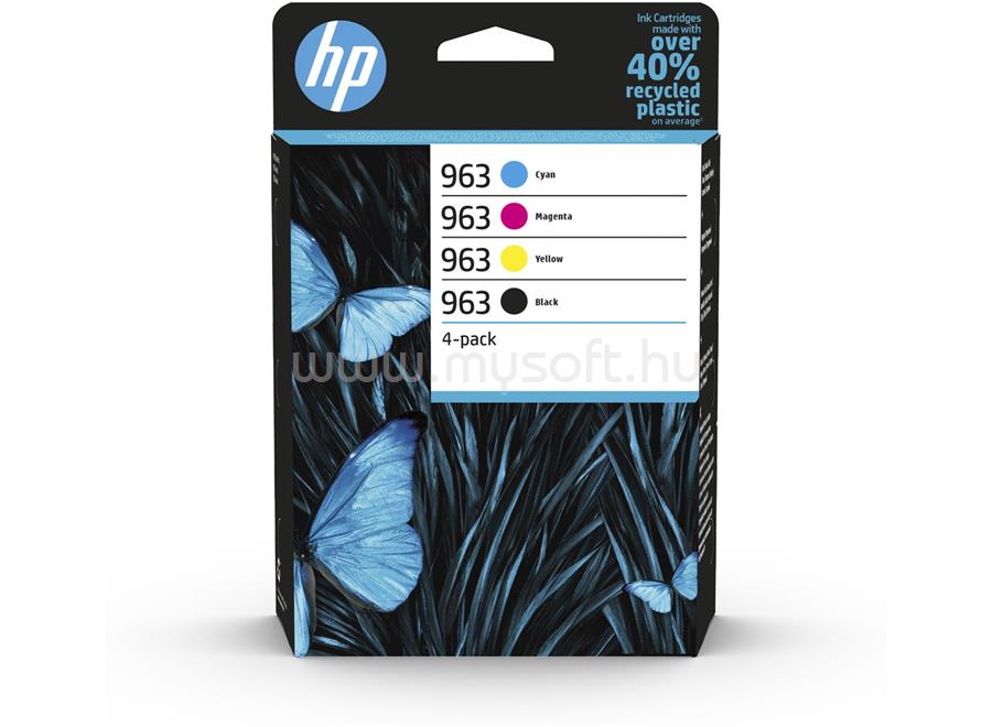 HP 963 Eredeti fekete/cián/bíbor/sárga multipakk tintapatronok (1x1000 oldal/3x700 oldal)