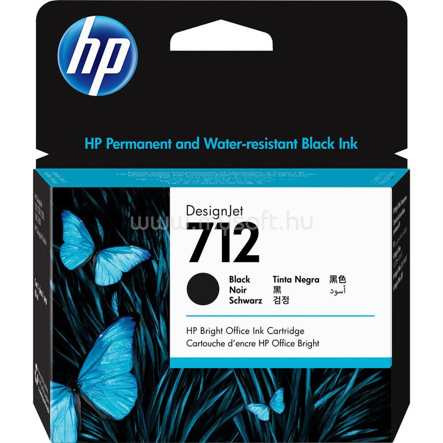 HP 712 Eredeti fekete DesignJet tintapatron (80ml)