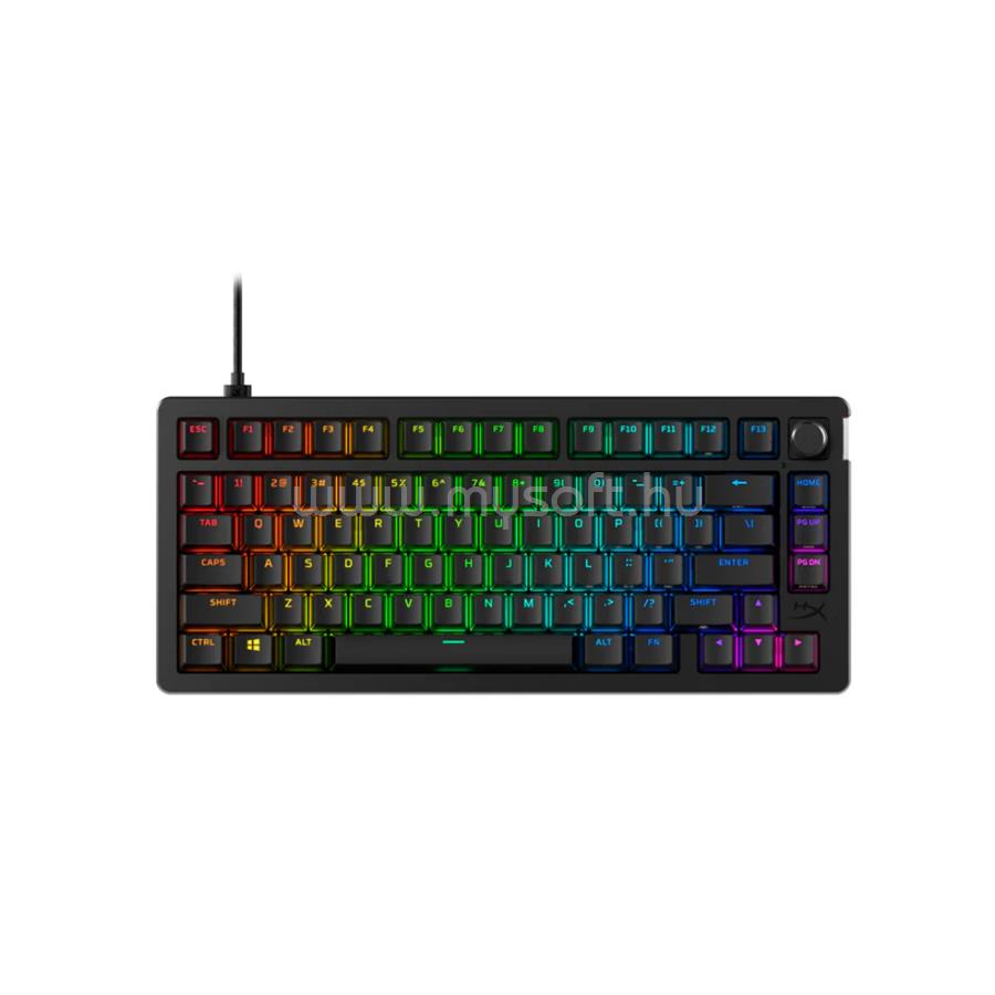 HP HYPERX Alloy Rise 75  piros switch mechanikus gaming vezetékes billentyűzet angol lokalizáció (fekete)