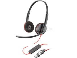 HP Poly Blackwire 3220 sztereó USB-C headset + USB-C/USB-A-adapter 8X228AA small