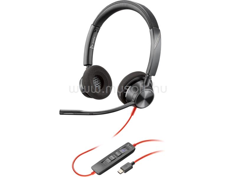 HP Poly Blackwire 3320 Stereo Microsoft Teams Certified USB-C Headset +USB-C/A Adapter