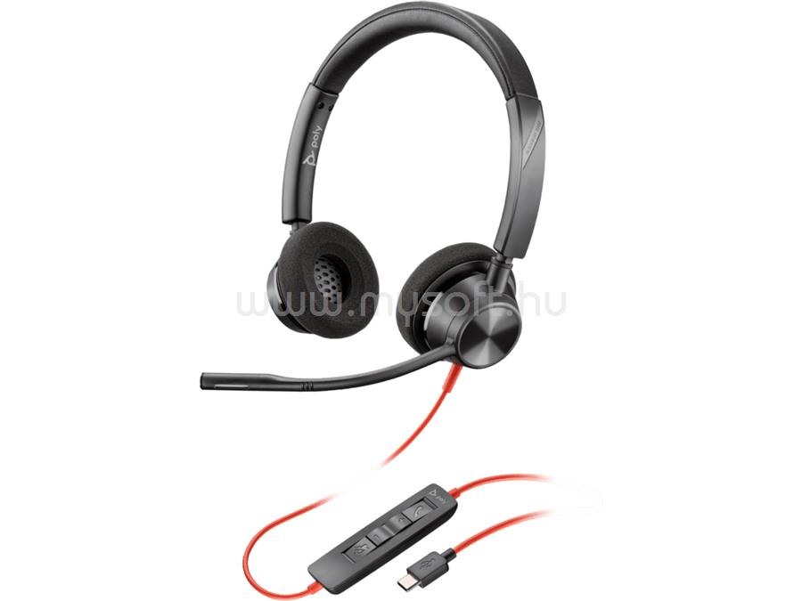 HP Poly Blackwire 3320 Stereo USB-C Headset +USB-C/A Adapter