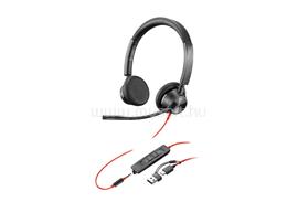 HP Poly Blackwire 3325 sztereó USB-C headset Microsoft Teams-tanúsítvánnyal + 3,5 mm-es csatlakozó + USB-C/USB-A adapter 8X222AA small