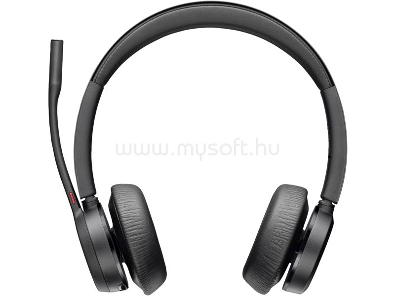 HP Poly Voyager 4320 vezeték nélküli headset Microsoft Teams-tanúsítvánnyal + BT700 hardverkulcs + töltőállvány