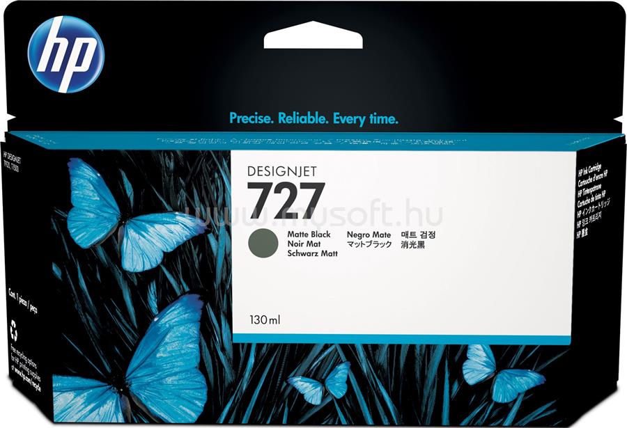 HP 727 Eredeti matt fekete DesignJet tintapatron (130ml)
