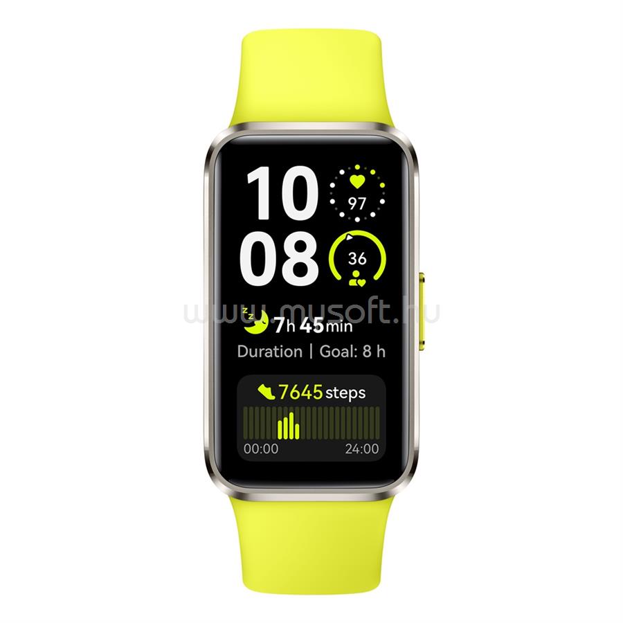 HUAWEI Band 10 okoskarkötő alumínium keret, szilikon szíj, VILÁGOSZÖLD
