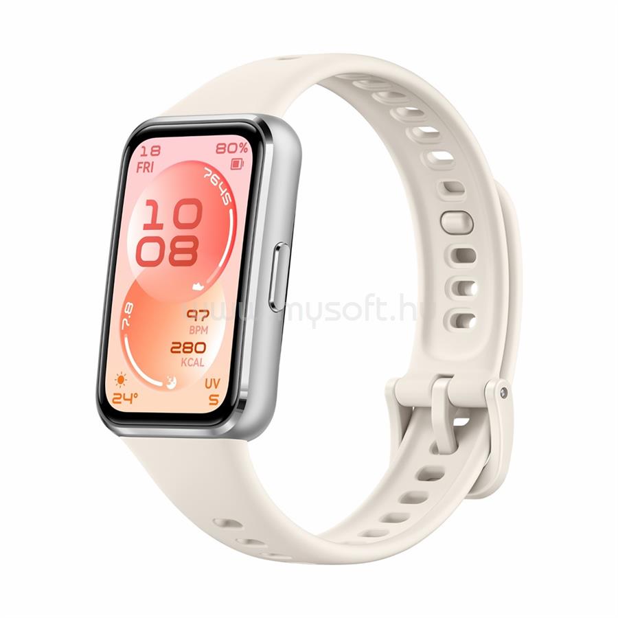HUAWEI BAND 11 okoskarkötő alumínium keret, szilikon szíj, FEHÉR