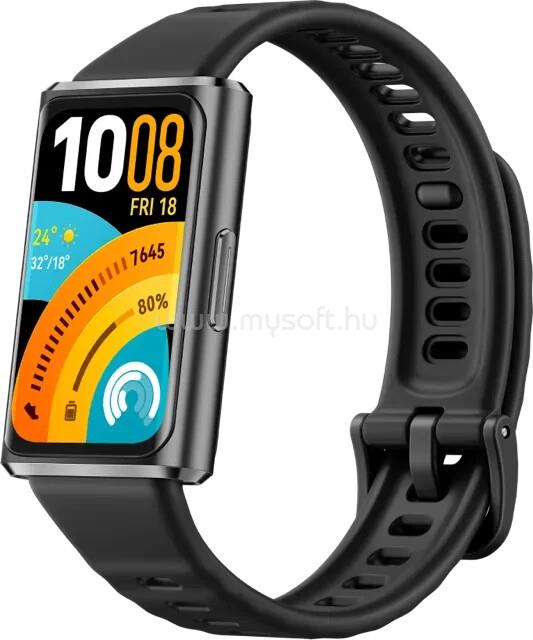 HUAWEI BAND 11 PRO okoskarkötő alumínium keret, szilikon szíj, FEKETE
