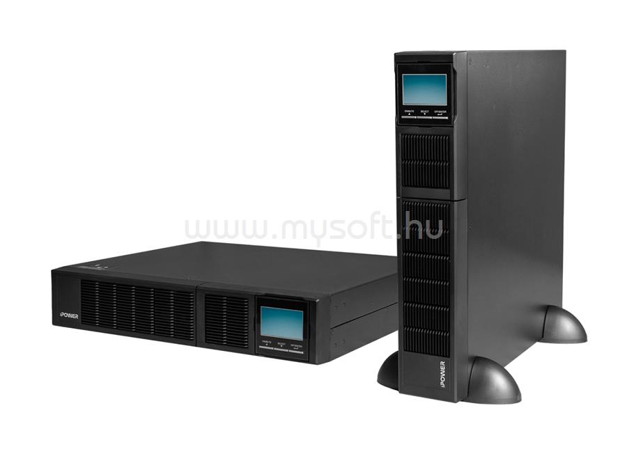 HUAWEI iPOWER UPS, 3000VA, 3000W, 8x C13 + 1x C19, SNMP/USB/RS-232,szünetmentes tápegység, LCD kijelző, AVR, online, Rack/Tower