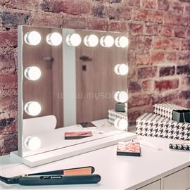 HUMANAS HM02 maxi álló sminktükör, 55x45 cm, 12 LED, integrált érintő gombok 3 színhőmérséklet, szabályozható fény fehér HUHS2857_WHITE small