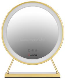 HUMANAS HM04 kerek álló smiktükör, 40 cm átmérő, LED, integrált érintő gombok, 3 színhőmérséklet, arany HS-HM04_GOLD small