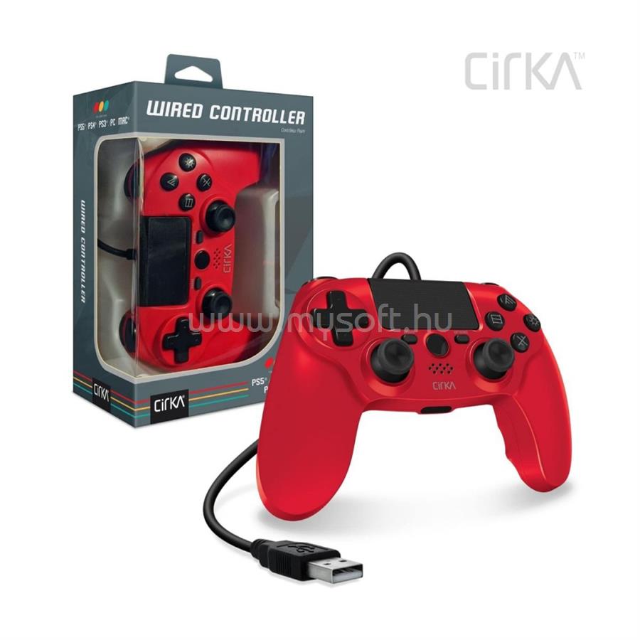 HYPERKIN CIRKA NUFORCE PS4/PC/Mac vezetékes kontroller (piros)