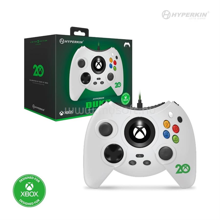 HYPERKIN Duke Xbox Series|One/Windows 11|10 20.Évf. Xbox liszenszelt Vezetékes kontroller, Fehér