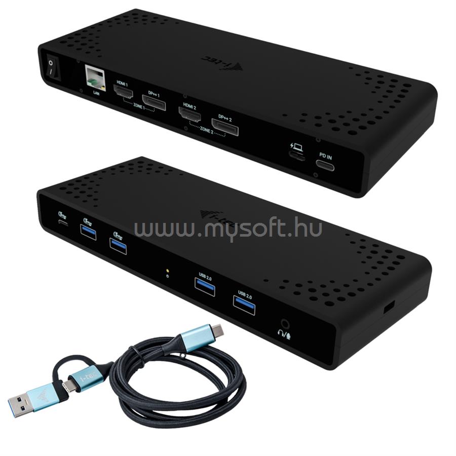 I-TEC Universal Dual 4K Display Docking Station + Power Delivery 85W