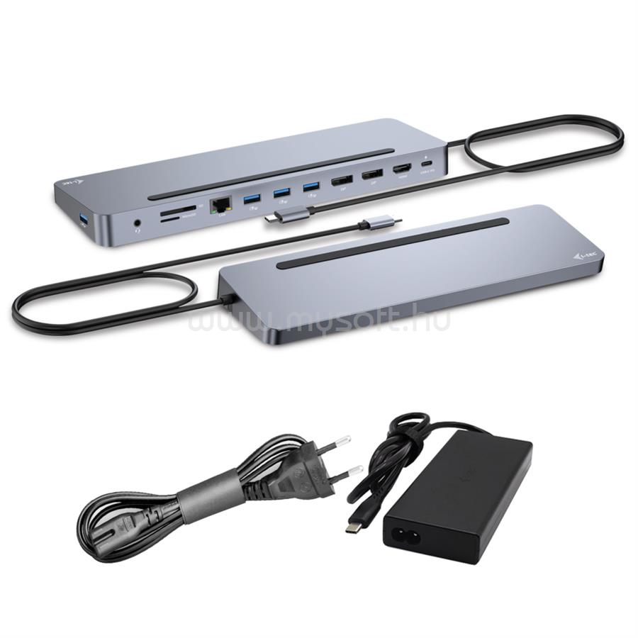 I-TEC USB-C Ergo 3x 4K Display Docking Station with Power Delivery 100 W + i-tec Universal Charger 100 W