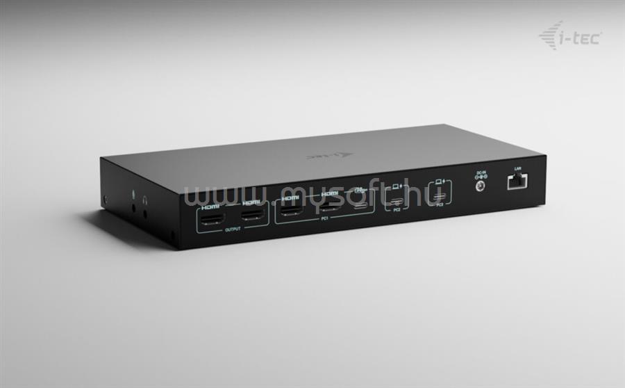 I-TEC USB-C KVM Dock PRO for Three Hosts, Dual Video, with 2x Power Delivery, max 92W