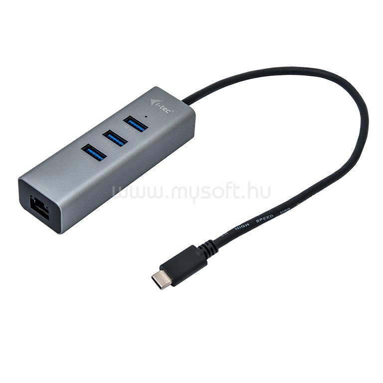 I-TEC USB-C Metal HUB 3 Port + Gigabit Ethernet Adapter
