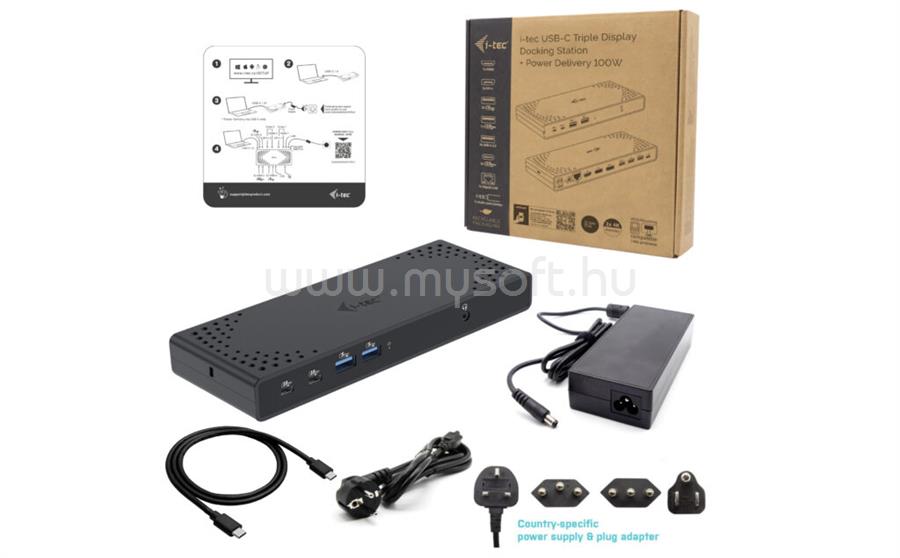 I-TEC USB-C Triple Display Docking Station Gen 2 + Power Delivery 100W