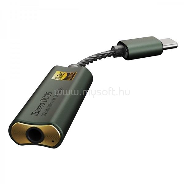 IBASSO DC05 USB Type-C DAC - 3,5mm jack MQA támogatással zöld adapter
