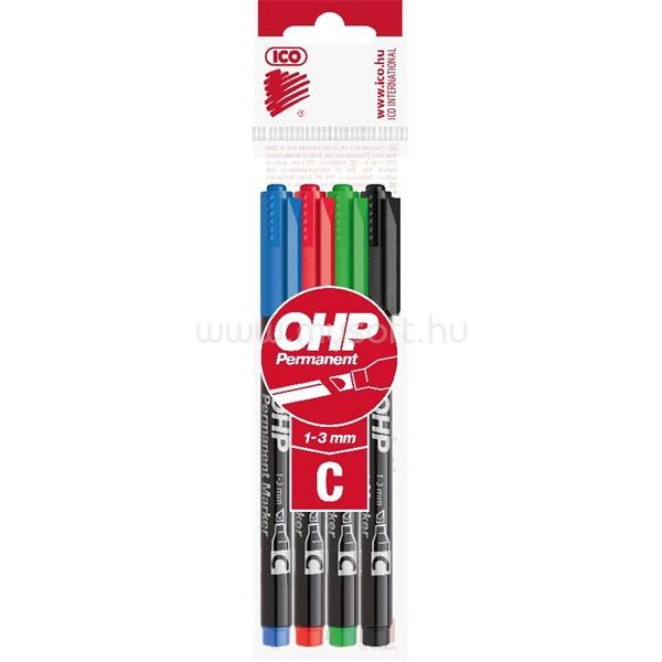 ICO OHP C 4db-os vegyes színű 1-3mm vágott permanent marker