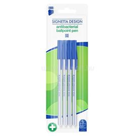 ICO Golyóstoll 0,7mm, kupakos antibakteriális 4-es klt Ico Signetta, írásszín kék ICO_9020035003 small