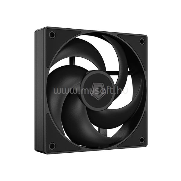 ID-COOLING Cooler 12cm - AS-120-K (27,2dB, max. 98,54 m3/h, 4pin, PWM, 12cm, fekete)