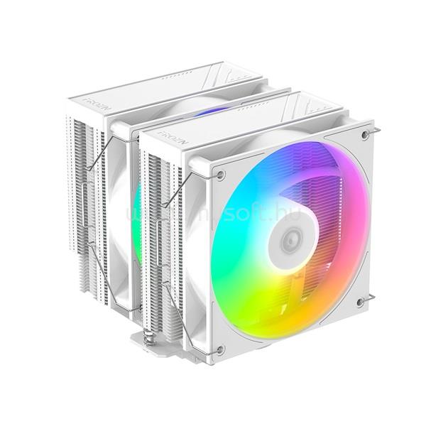 ID-COOLING CPU Cooler - FROZN A620 PRO XE ARGB SNOW (27,2dB; max 98,54 m3/h; 4Pin csatlakozó, 6 db heatpipe, 2x12cm)