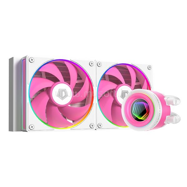 ID-COOLING CPU Water Cooler - FX240 INF PINK (29.9dB; max. 132,52 m3/h; 2x12cm, A-RGB, rózsaszín)