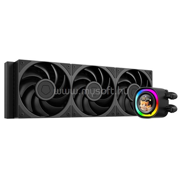 ID-COOLING CPU Water Cooler - FX360 LCD PE (34.3dB; max.150,78 m3/h; 3x12cm, fekete)