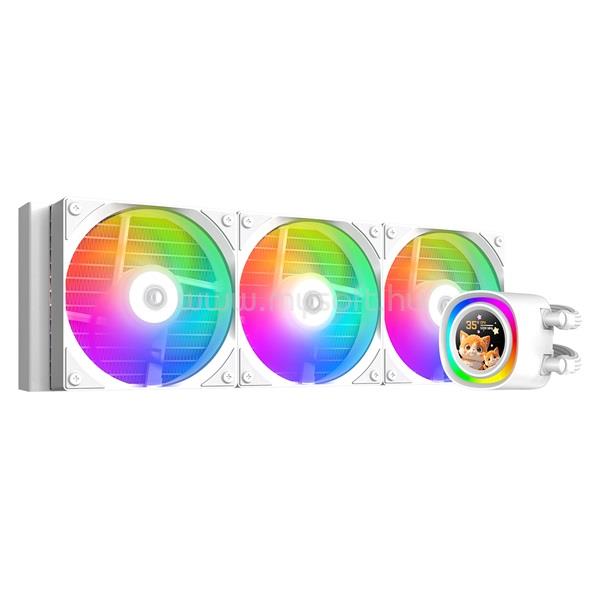 ID-COOLING CPU Water Cooler - FX360 LCD WHITE (27.2dB; max.98,54 m3/h; 3x12cm, A-RGB, fehér)