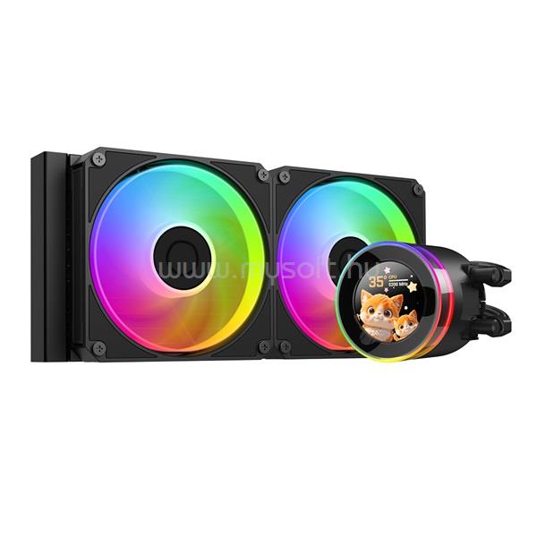 ID-COOLING CPU Water Cooler - Space SL240 V2 (25dB; max. 135,41 m3/h; 2x12cm, A-RGB LED, fekete)