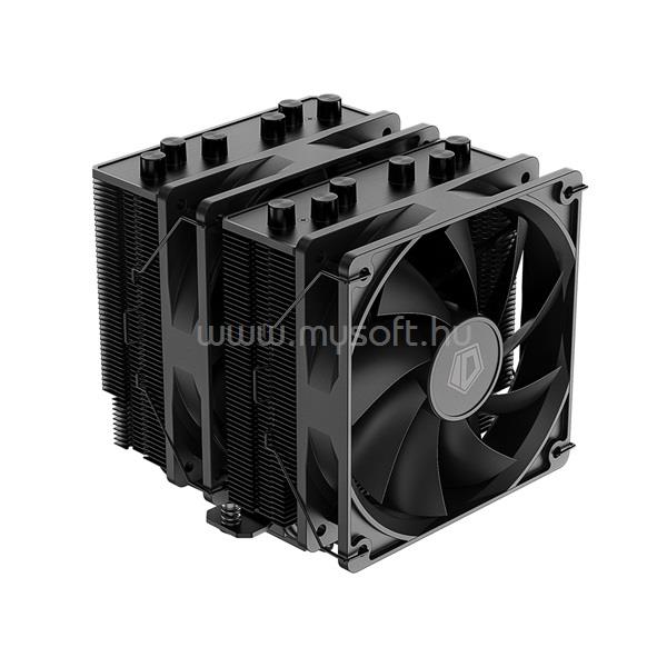 ID-COOLING SE-206-XT BLACK CPU hűtő (15.2-35.2 dB; max 129,39 m3/h; 4Pin csatlakozó, 6 db heatpipe, 2x12cm, PWM)