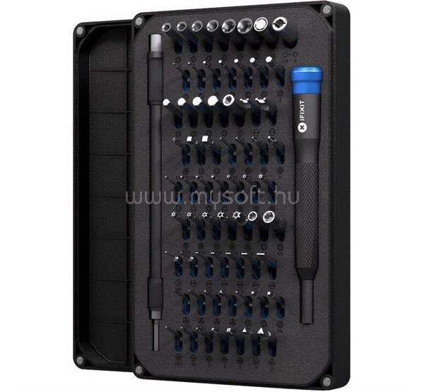 IFIXIT IFIXIT MAKO precíziós csavarhúzó készlet 64 bit, mágneses bitfogó, FEKETE