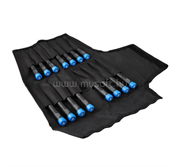 IFIXIT IFIXIT MARLIN precíziós csavarhúzó készlet 15db mágneses hegy, elektronikai javításhoz, FEKETE