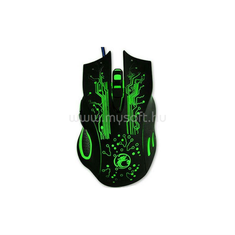 IMICE X9 optikai gamer vezetékes egér (fekete-zöld)