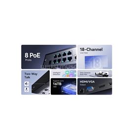 IMOU NVR rögzítő - NVR-N118P8-8A0E-P (18 csatorna, 8port PoE; H265, HDMI, VGA, USB, 1x Sata (16TB), Onvif; Hangsz; Mikr) NVR-N118P8-8A0E-P small