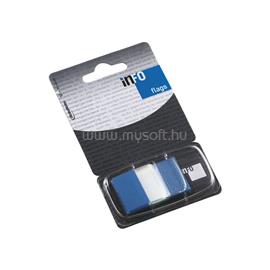 INFO NOTES Jelölőcímke 25x43mm, 50lap, műanyag, Info Notes Info Flags transzparens kék INFO_NOTES_23117 small