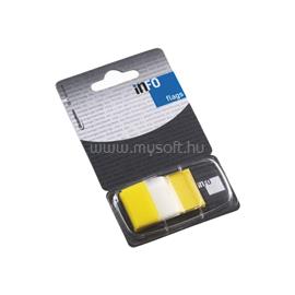INFO NOTES Jelölőcímke 25x43mm, 50lap, műanyag, Info Notes Info Flags transzparens sárga INFO_NOTES_23120 small