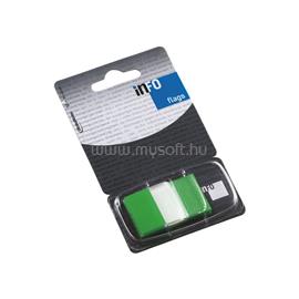 INFO NOTES Jelölőcímke 25x43mm, 50lap, műanyag, Info Notes Info Flags transzparens zöld INFO_NOTES_23121 small