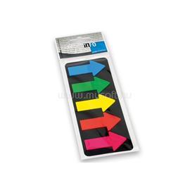 INFO NOTES Jelölőcímke 25x45mm, 5x25lap, műanyag nyíl kék zöld sárga narancssárga rózsaszín INFO_NOTES_36765 small