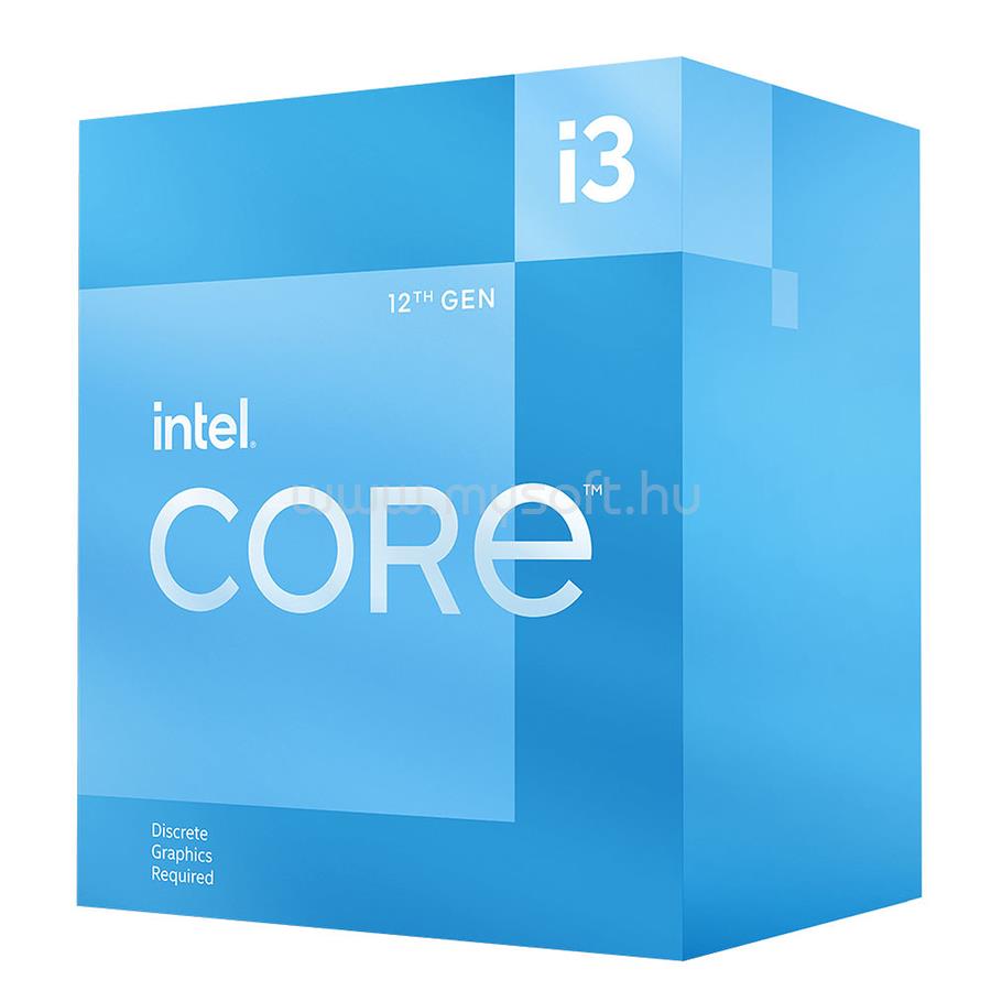 INTEL Core i3-12100F (4 Cores, 12M Cache, 3.30 up to 4.30 GHz, FCLGA1700) Dobozos, hűtéssel, nincs VGA