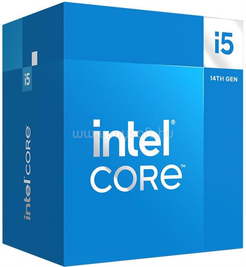 INTEL Core i5-14400F (10 Cores, 20M Cache, 1.80 up to 4.70 GHz, FCLGA1700) Dobozos, hűtéssel, nincs VGA