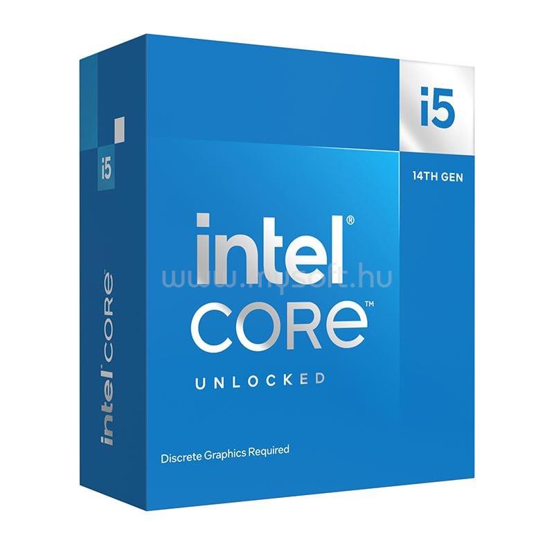 INTEL Core i5-14600KF (14 Cores, 24M Cache, 2.60 up to 5.30 GHz, FCLGA1700) Dobozos, hűtés nélkül, nincs VGA