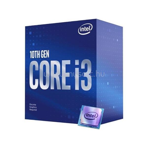 INTEL Core i3-10100F (4 Cores, 6M Cache, 3.60 up to 4.30 GHz, FCLGA1200) Dobozos, hűtéssel, nincs VGA