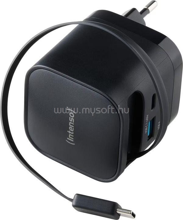 INTENSO Compact Fast Charger 65W USB-C/USB-A Black