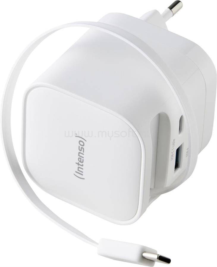 INTENSO Compact Fast Charger 65W USB-C/USB-A White