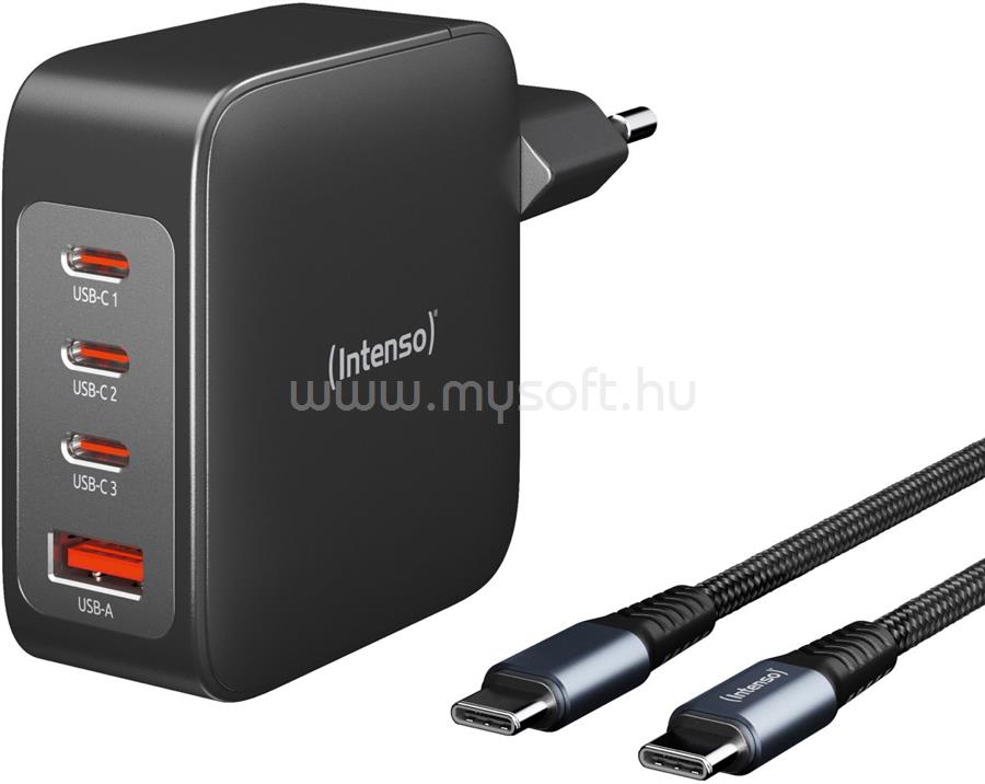 INTENSO W140A3C GaN adapter + C520C cable Black