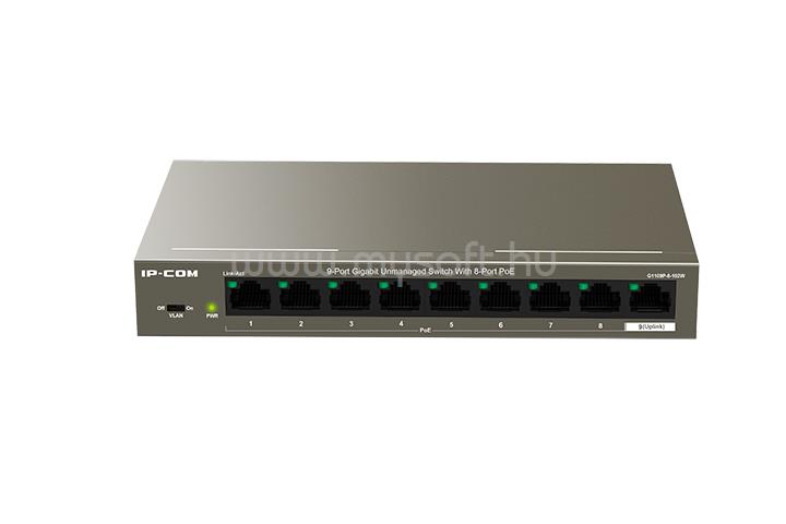 IP-COM G1109P-8-102W PoE Switch (9x1Gbps; 8 af/at PoE+ port; 102W)